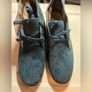 New Diesel Mid Cut Mens Pine Blue Leather Sneakers Shoes Size 8 Euro 41